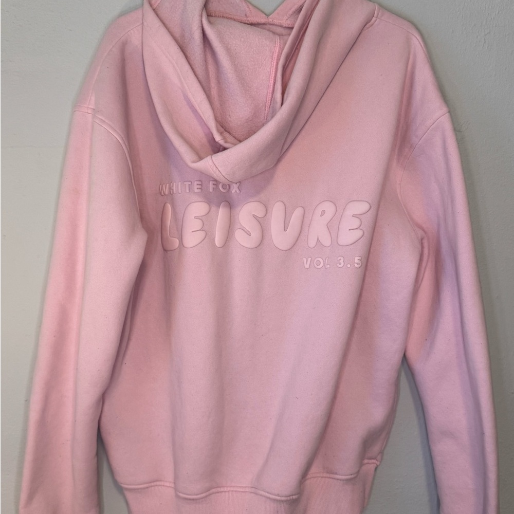 White Fox Boutique Pink Hooded Sweatshirt - Picture 2 of 2